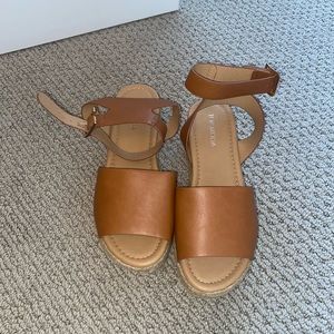Tan platform sandals from boutique